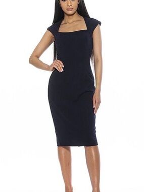 alexia admor august midi dress Alexia Admor Women's August Draped Midi Fit And Flare Dress, Green, 8